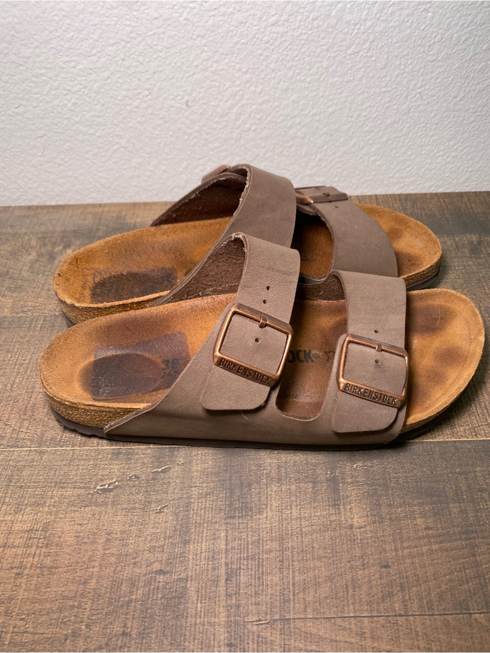 Birkenstock Arizona Brown Two Strap Sandals Size 38
